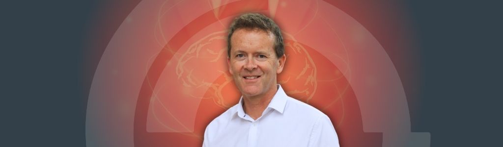 A picture of Adam Sharp of a background of intelligence in abstract form