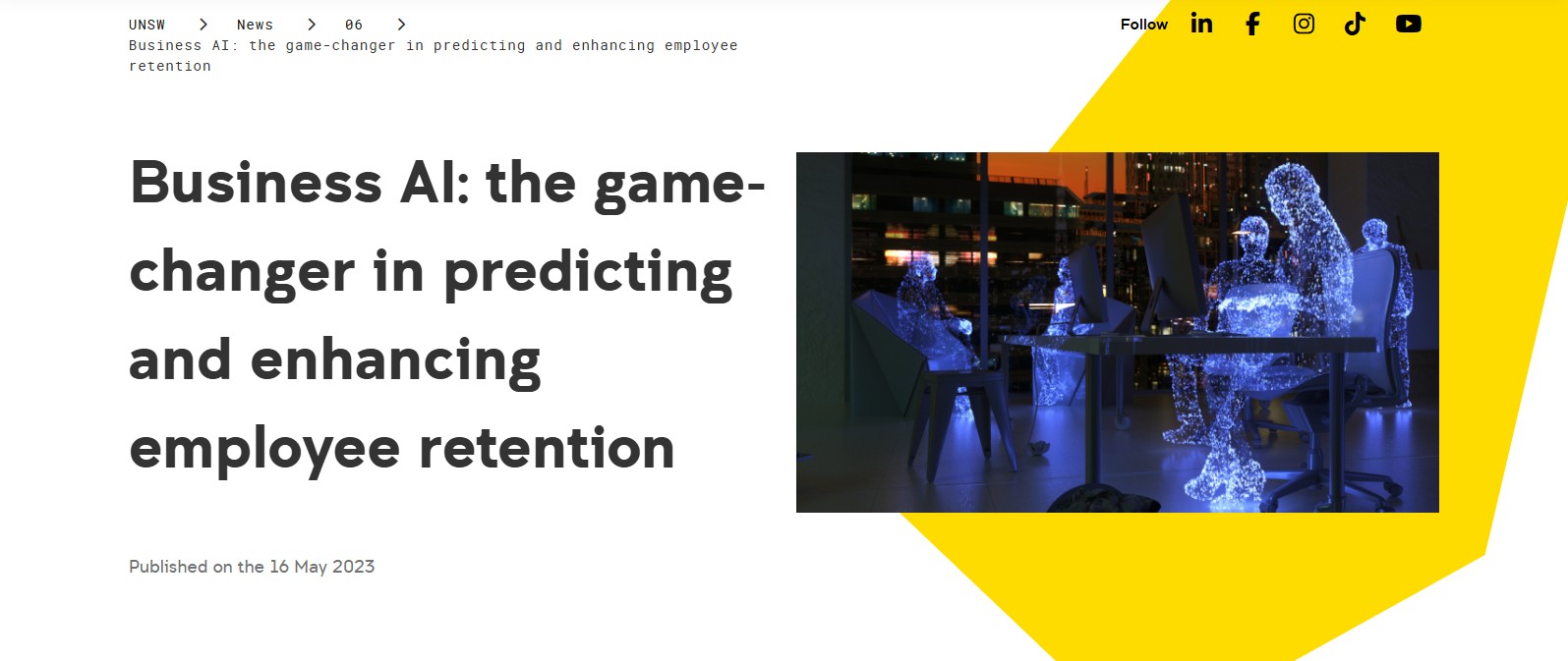 University of NSW - a Screenshot of Article page