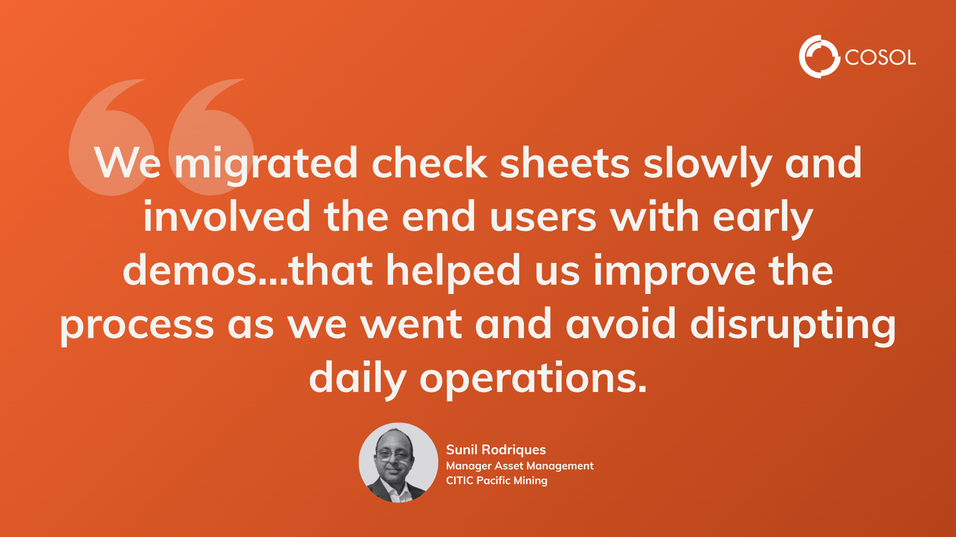 An image of a quote made by Sunil during the webinar