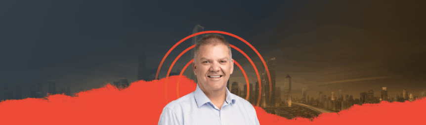 A picture of Craig Lefoe on a digital background