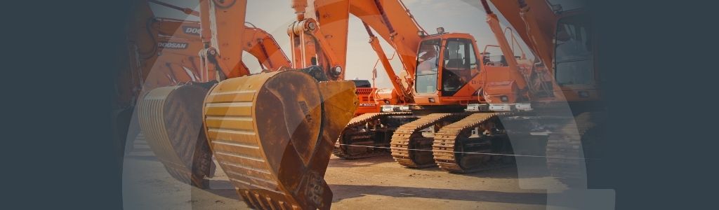 Banner for the 'Excavator Fleet Performance Turnaround banner' article with a background image of an excavator