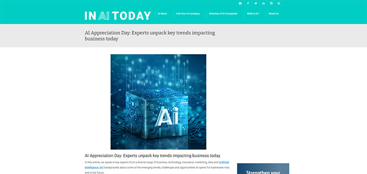 Screenshot of article 'AI Appreciation Day' by InAIToday featuring Anthony Cipolla