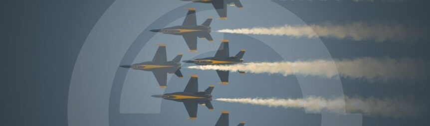 Banner for the '...20 Legacy systems to one source of truth...' article with a background image of a several jets flying in unison