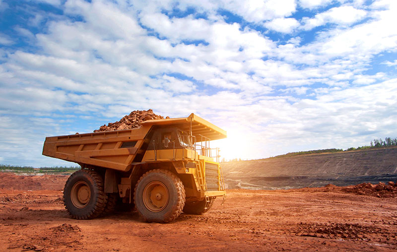 Mining Haul truck with a warm overtone