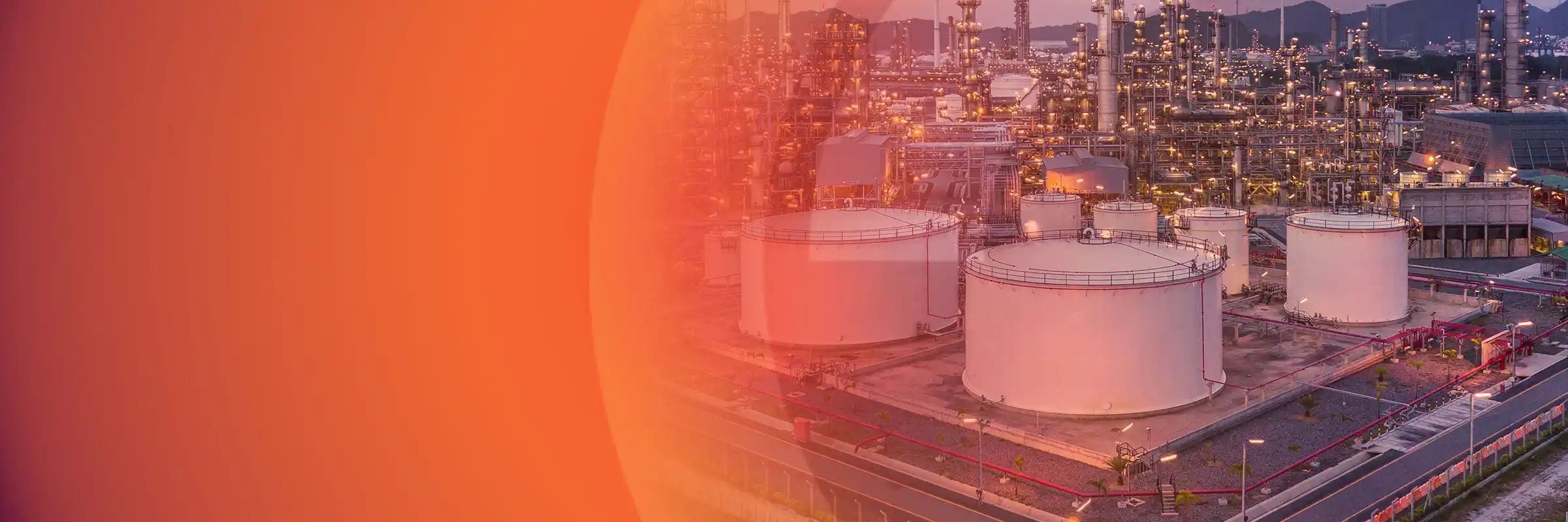 Hero image - COSOL logo mark and orange background on top of a utilities facility