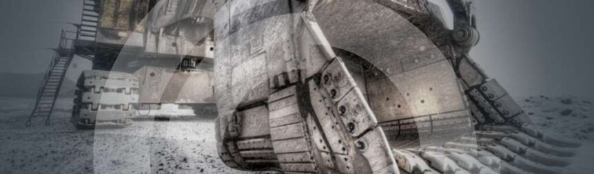 Background image of a mining crane - grungy filter