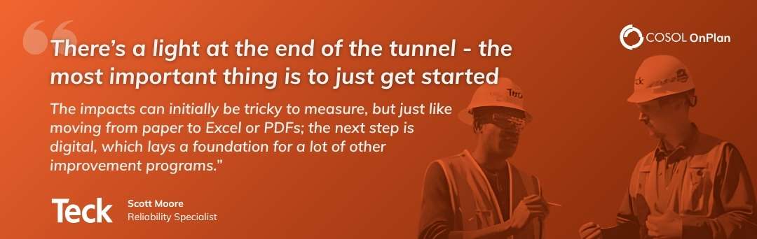 A quote for Scott Moore, a Reliability Specialist from Teck Resources