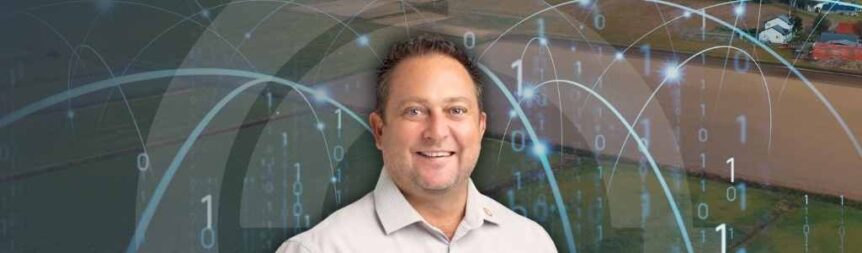 Image of Scott McGowan on top of a field of data
