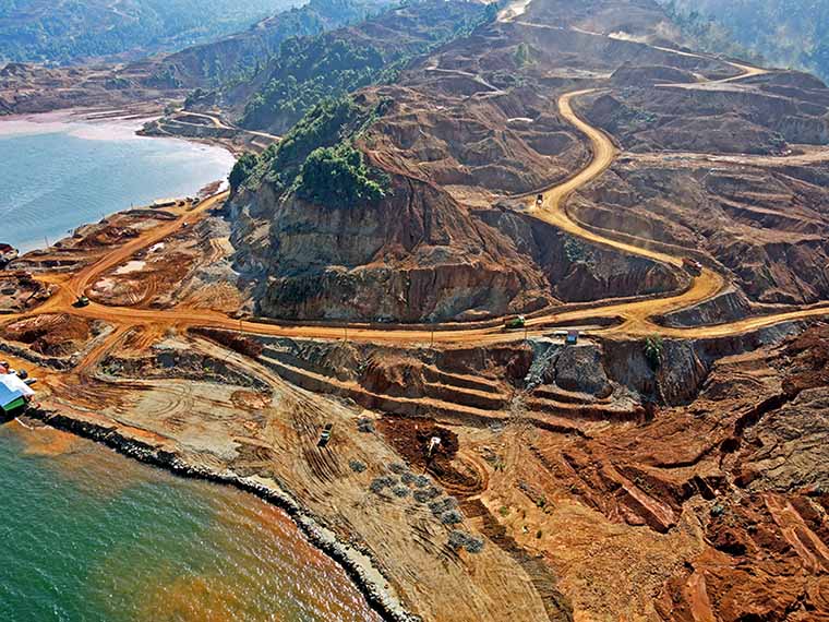 aerial view of a mine site - unknown location
