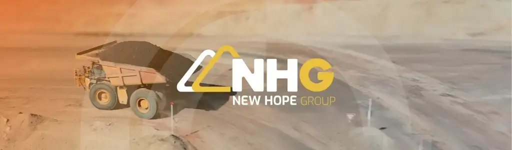 New Hope Group header banner - with the logo and a haul truck from their site